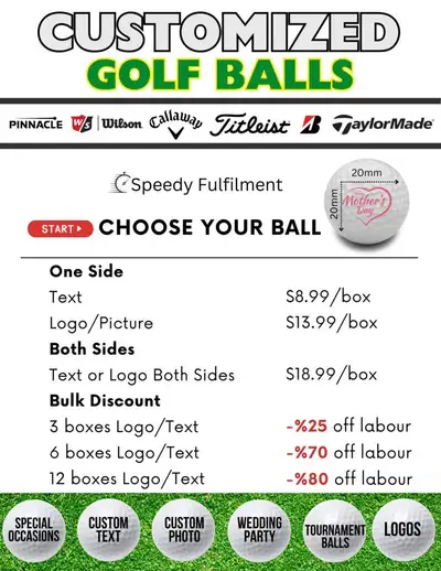 We are now printing all Customized Golf Balls in store for faster fulfillment. 1-2 dozen ready in 1-...