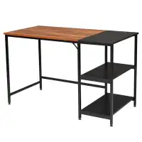 Inbox Zero Markael Home Office Computer Desk,Study Writing Desk With Metal Drawer,Easy-Assembly Table With Storage Shelv