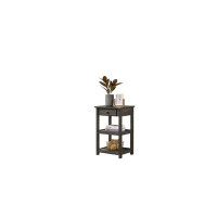 Wildon Home® Dheeksha Rustic Retreat Grey Console Table with Drawer and Shelves