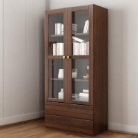 YONGHE JIAJIE TECHNOLOGY INC Full Walnut Bookcase Home Study Solid Wood Bookcase Free Combination Storage Cabinets High-