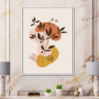 East Urban Home Vintage Plant With Minimalist Shapes II - Floater Frame Print on Canvas