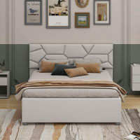 Orren Ellis Queen Size Upholstered Platform Bed