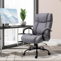 Hokku Designs High Back Big And Tall Executive Office Chair 484Lbs With Wide Seat, Computer Desk Chair With Linen Fabric