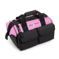 Pink Power Pink Power 16" Tool Bag With Shoulder Strap, 22 Storage Pockets And Reinforced Bottom