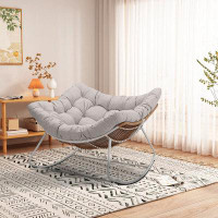 Bay Isle Home™ Outdoor Rocking Chair with Light Grey Cushions