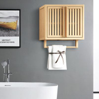 Ebern Designs Solid Bamboo Wood Wall Bathroom Cabinet