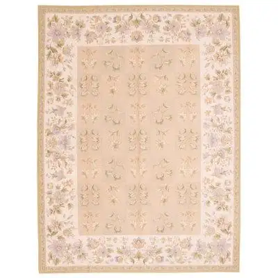 Embrace timeless elegance with this hand-woven pure wool rug. Its intricate design adds a touch of s...