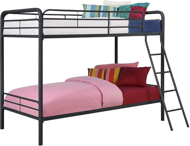 NEW TWIN OVER TWIN METAL FRAME BUNK BED 666931 in Beds & Mattresses in Alberta