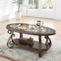 Astoria Grand Coffee Table With Glass Table Top