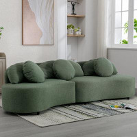 Mercer41 103.9" Modern Living Room Sofa Lamb Velvet Upholstered Couch Furniture For Home Or Office