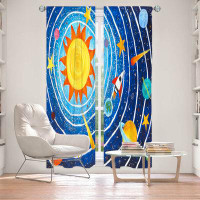 East Urban Home Lined Window Curtains 2-panel Set for Window Size by nJoy Art - Solar System VII