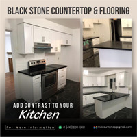 Black Solid Countertops with White Spots For Kitchen & Bath