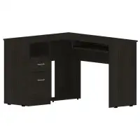 Latitude Run® L-Shaped Computer Desk With 2-Drawer 1-Shelf