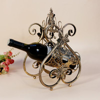 Metal Wine Bottle Holder Stand Rack Home Kitchen Table Art Decoration workman(#020003)