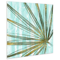 fangqiren Beach Frond ,Frameless Tempered Glass Panel,Contemporary Wall Decor Ready To Hang,Living Room,Bedroom  Office