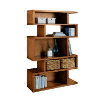 STAR BANNER Nordic Solid Wood Brown Bookcase