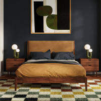 AllModern Garbo Solid Wood and Upholstered Platform Bed