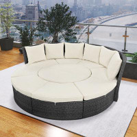 Red Barrel Studio 5-piece Outdoor Rattan Conversation Sofa Free Combination Patio Couch
