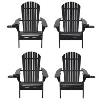 Rosecliff Heights Foldable Adirondack Chair With Cup Holder Set Of 4
