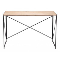 HomeRoots Light Natural Wood and Black Table Desk