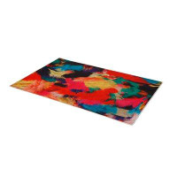 East Urban Home Medan Abstract Machine Tufted Polyester Area Rug in Red/Blue/Yellow