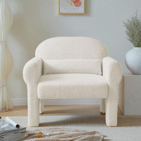 Winston Porter Modern Lambswool Upholstered 1 Seater Sofa With Lumbar Pillows