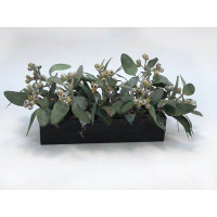 The Holiday Aisle® Frosted Eucalyptus Plant in Planter