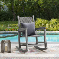 George Oliver Wicker Rocking Chair Outdoor