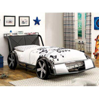Zoomie Kids Adje Full Car Standard Bed with Shelves