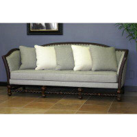 Astoria Grand Denis 93" Linen Flared Arm Sofa with Reversible Cushions