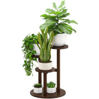 Arlmont & Co. Small Plant Stand, 3 Tiered Plant Stand Indoor, Bamboo Plant Stands For Indoor Plants Multiple, Corner Pla