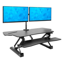 Mount-it Mount-It Electric Stand Up Desk Converter With Dual Monitor Arm, Motorized Standing Desk Riser
