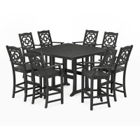 POLYWOOD® Martha Stewart Square 8 - Person 59.5'' L Outdoor Restaurant Standing Height Table Set