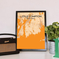 Wrought Studio 'Little Compton City Map' Graphic Art Print Poster in Vintage