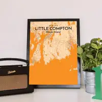 Wrought Studio 'Little Compton City Map' Graphic Art Print Poster in Vintage