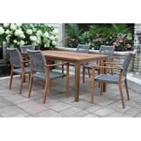Birch Lane™ 7 Pc. Eucalyptus Checkerboard Dining Set With Rope Chairs
