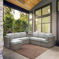 Hokku Designs Weather-Resistant Patio Sectional,Conversation Set With Cushions