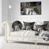 East Urban Home Landscape Photography Pathway in Plitvice Lakes Lumbar Pillow