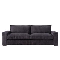 Ebern Designs Corduroy upholstered sleek 3 seater sofa