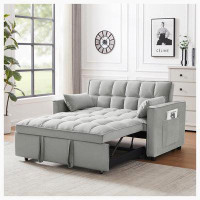 Latitude Run® Velvet Sleepr Loveseat Futon Sofa Couch with Pullout Bed, Pillows and Pockets