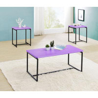 Ebern Designs 3 Piece Carbon Fiber Wrap Coffee Table And End Table Set