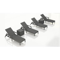 Wade Logan Ballu Reclining Chaise Lounge Set with Cushion and Table