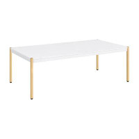 Mercer41 Coffee Table, White & Gold Finish