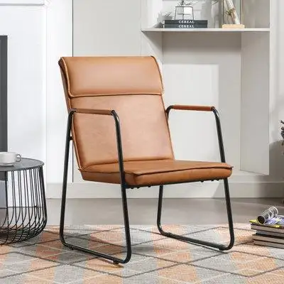 17 Stories Armchair with Metal Leg for Bedroom