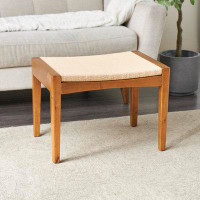 Millwood Pines Cole And Grey Wood Handmade Traditional Stool With Rope Wrapped Seat