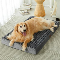 Tucker Murphy Pet™ Orthopedic Large Dog Bed, Dog Bed For Large Dogs With Egg Foam Crate Pet Bed With Soft Rose Plush Wat