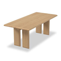 POT HALL 86.61" Rectangular Pine Solid Wood Burlywood Dining Table