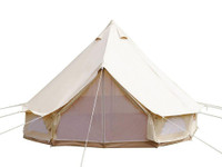 Outdoor Waterproof Luxury Cotton Canvas Camping Bell Tent Survival Hunting 9.8ft/3m for 3-5 persons #022666