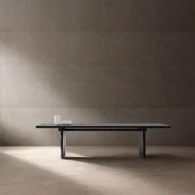 Hokku Designs Solid wood black rectangular dining table