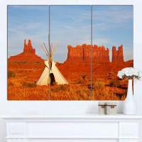 Design Art 'Tent in Monument Valley' 3 Piece Photographic Print on Wrapped Canvas Set